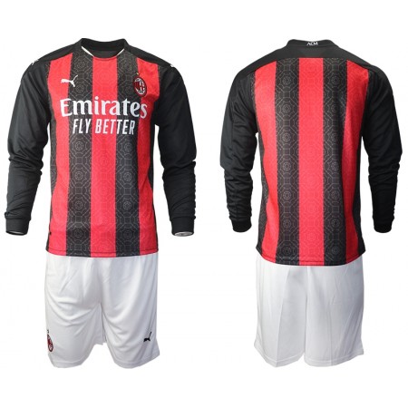 Billiga Fotbollströjor AC Milan Barn Hemma tröja 2020/21 Långärmad
